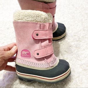 Sorel Pink Toddler Snow Boots, worn once on a trip.